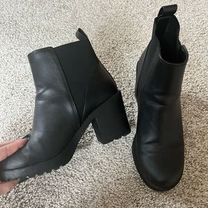 Heeled black booties - worn once!